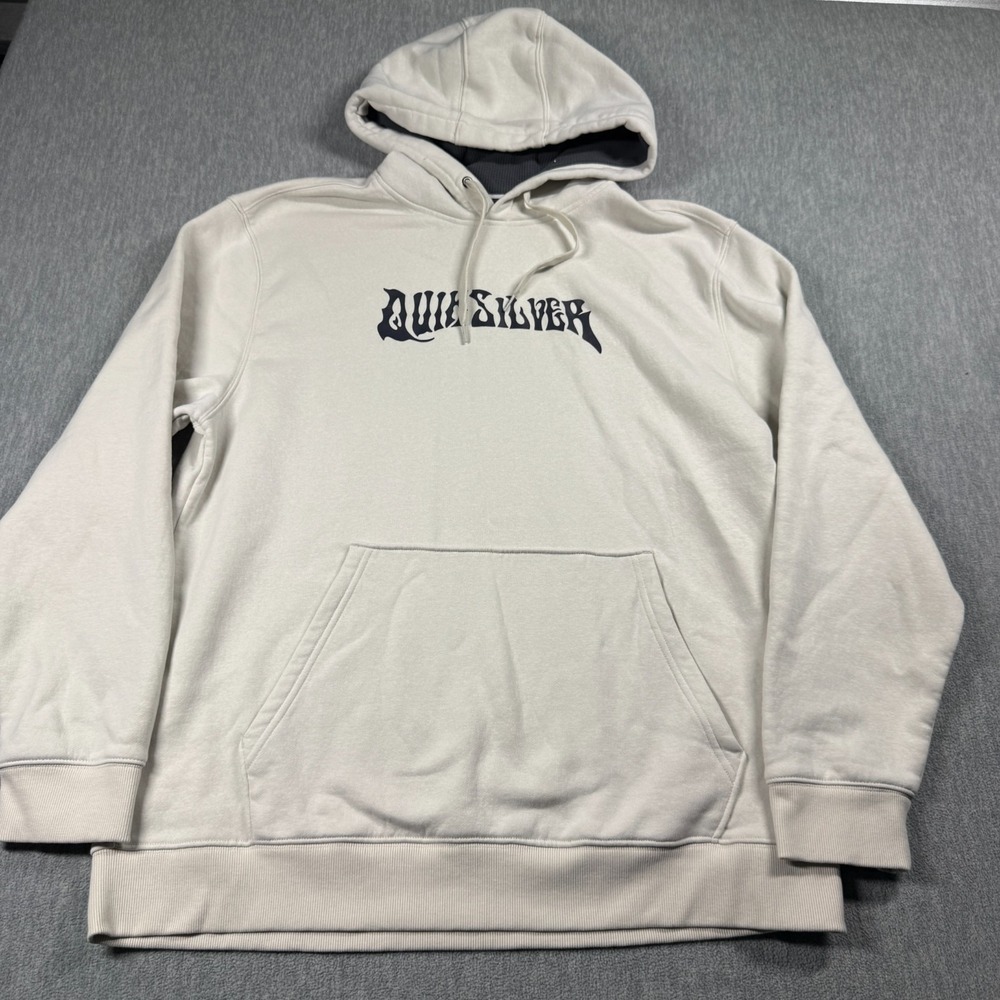 Quiksilver Cream Hoodie with Black Logo